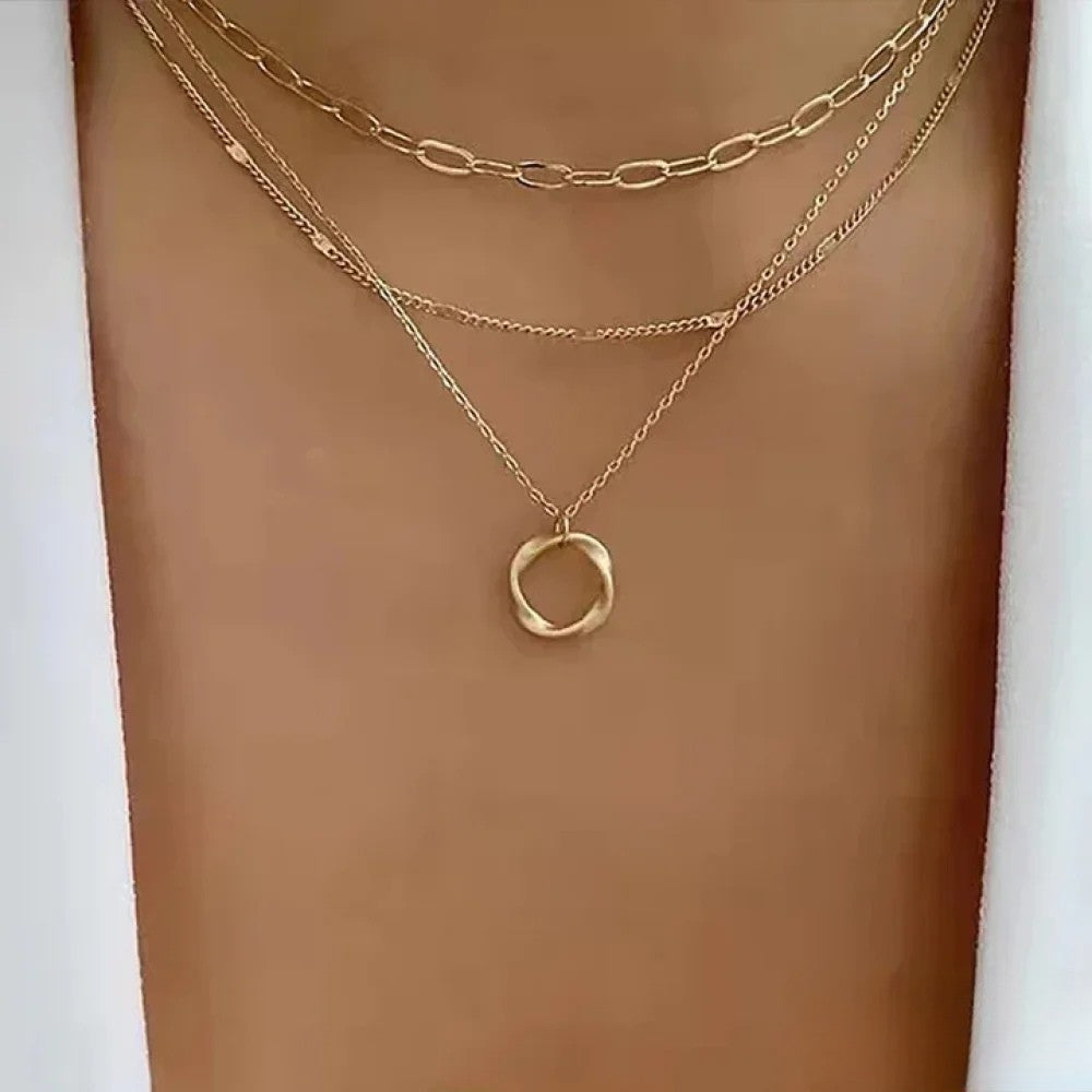Retro Gouden Gelaagde Halsketting