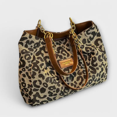 Lora. - Luipaard Canvas Tote