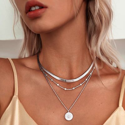 Zilveren Drievoudige Ketting