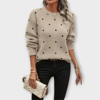 Ava – casual langarmige trui met stippenpatroon