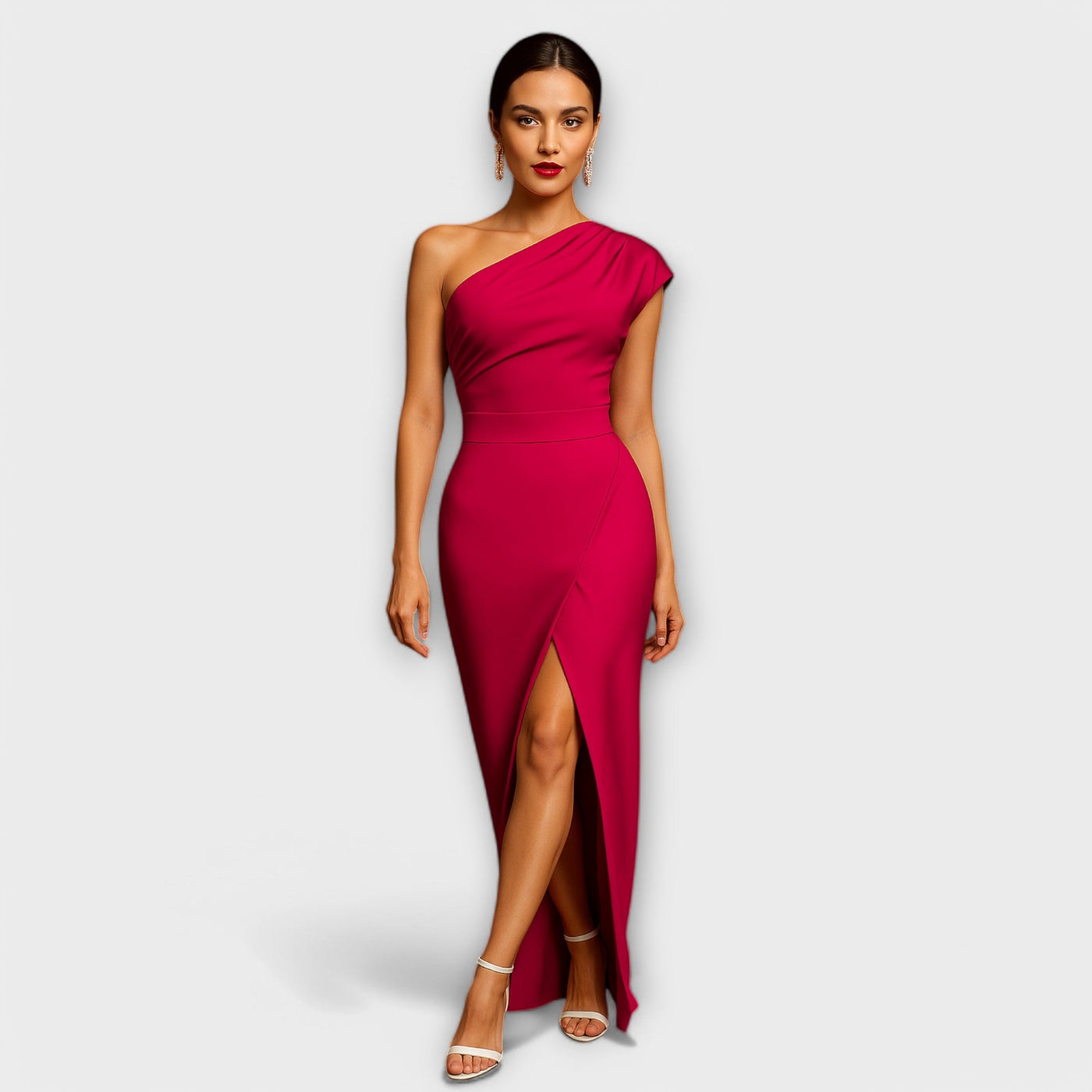 Elegante asymmetrische avondjurk