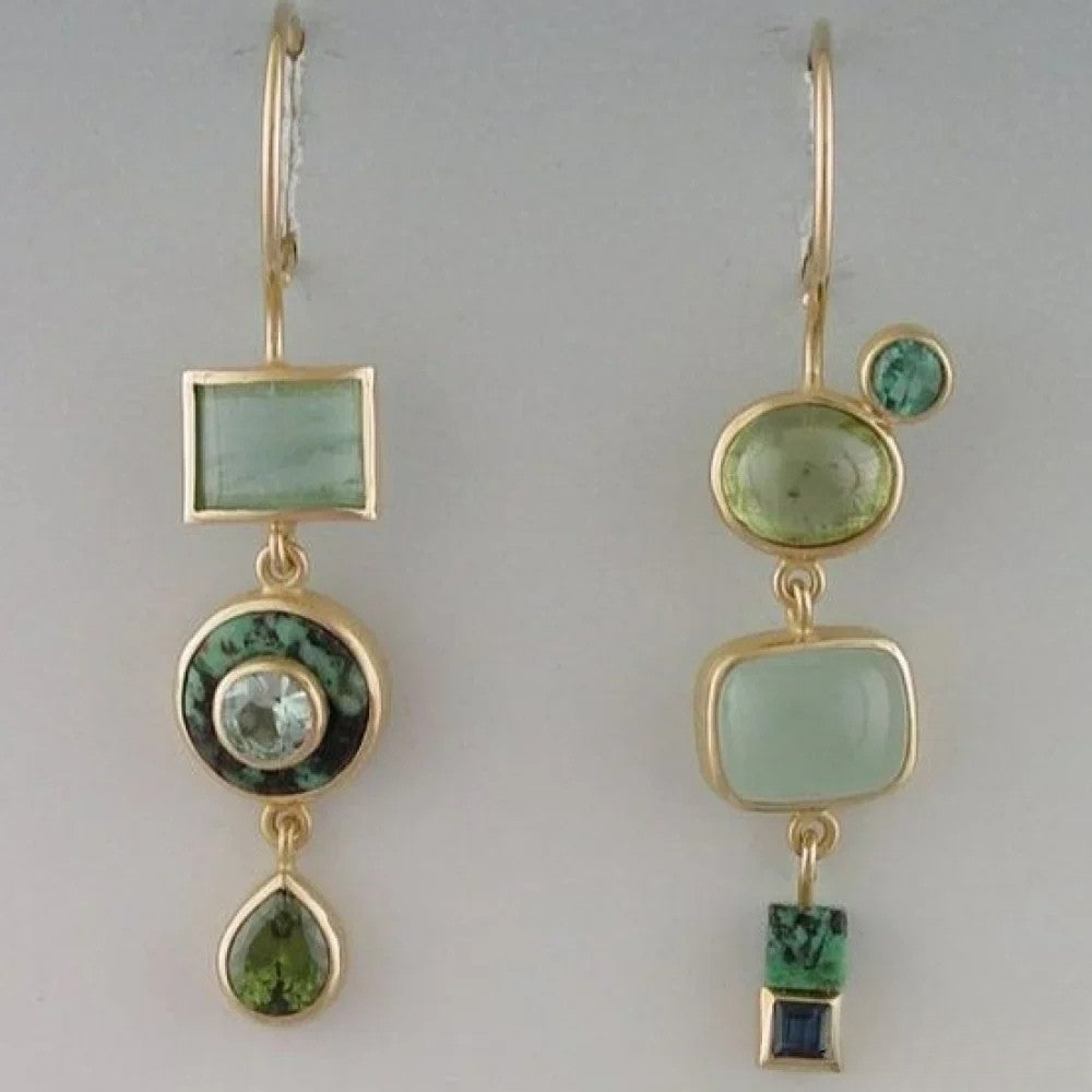 Retro Groene Drop Oorbellen
