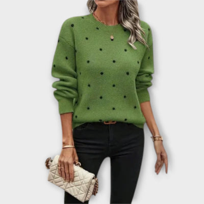 Ava – casual langarmige trui met stippenpatroon