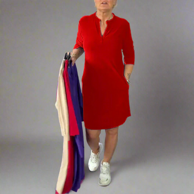 Hanneke™ | Eenvoudige V-hals jurk