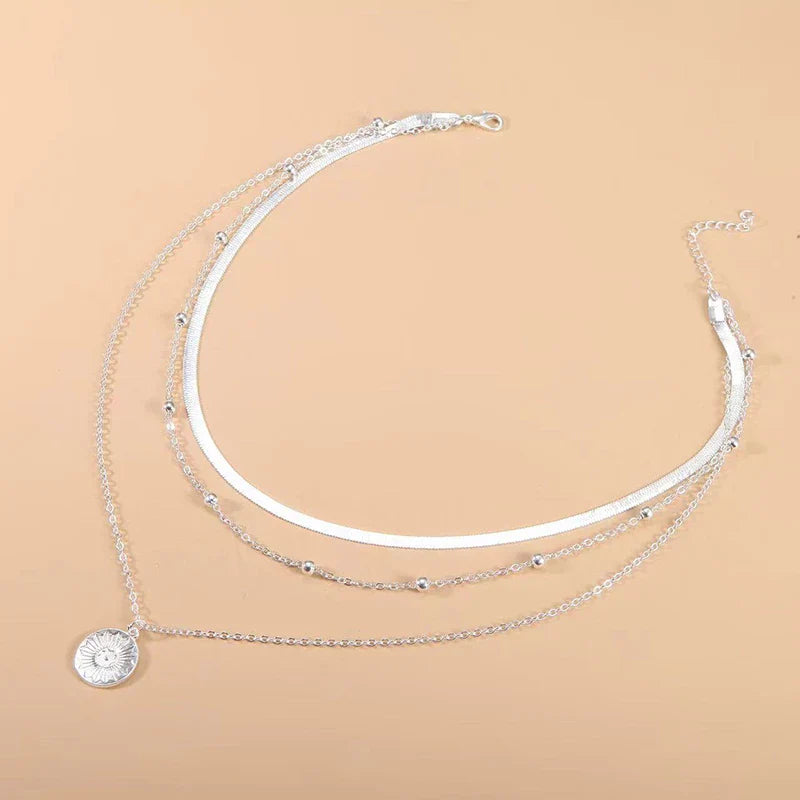 Zilveren Drievoudige Ketting