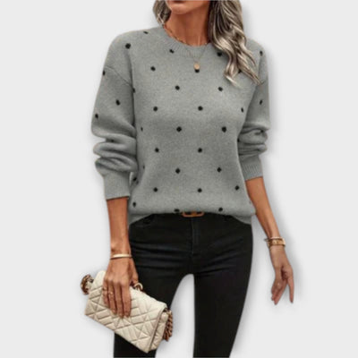 Ava – casual langarmige trui met stippenpatroon