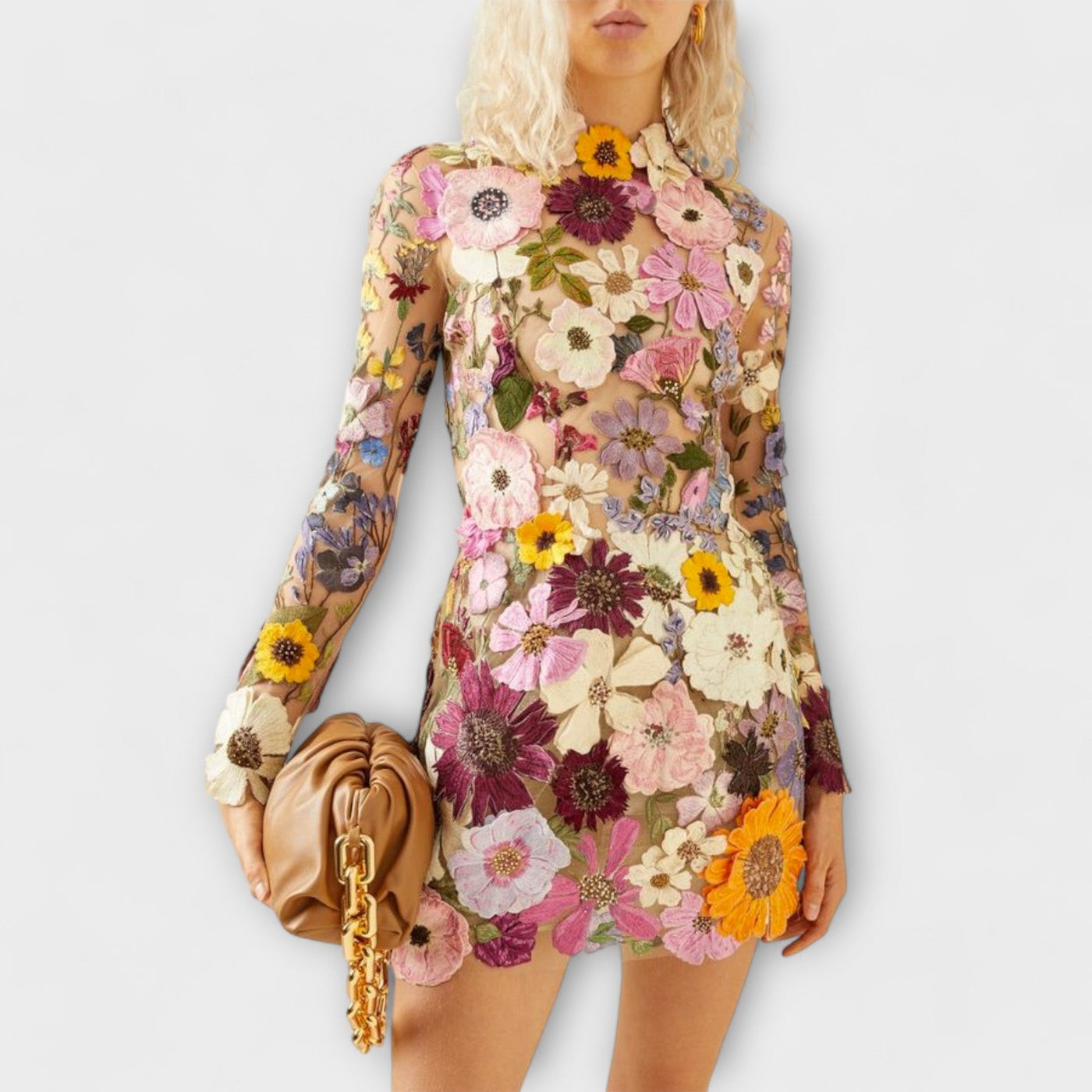 Dolores - Jurk met 3D-bloemenpatroon
