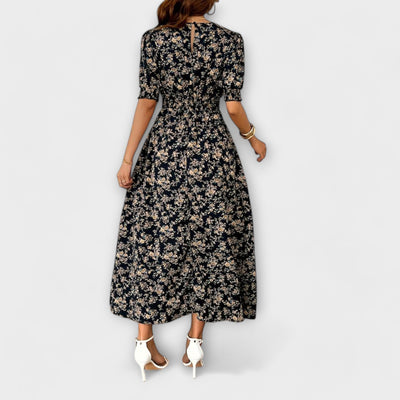 Amelia - Jurk met ronde hals en bloemenpatroon