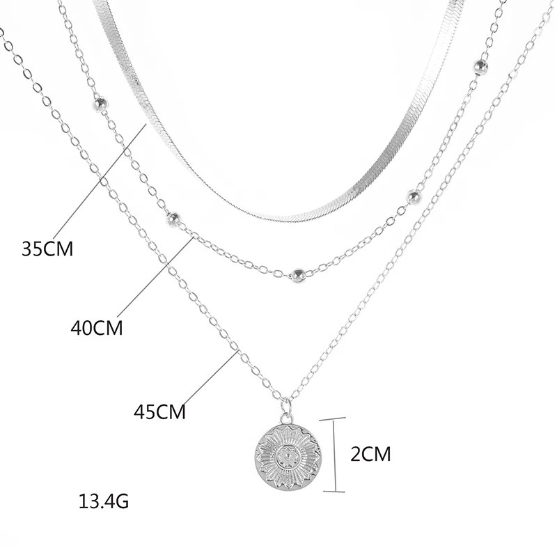 Zilveren Drievoudige Ketting