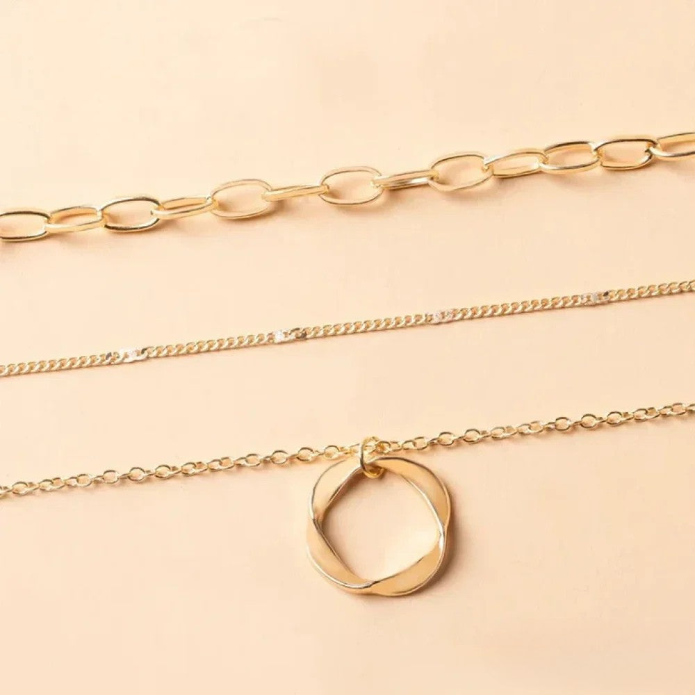 Retro Gouden Gelaagde Halsketting