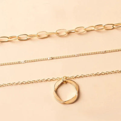 Retro Gouden Gelaagde Halsketting