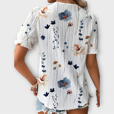 Emily - Modieuze blouse met spitse halslijn