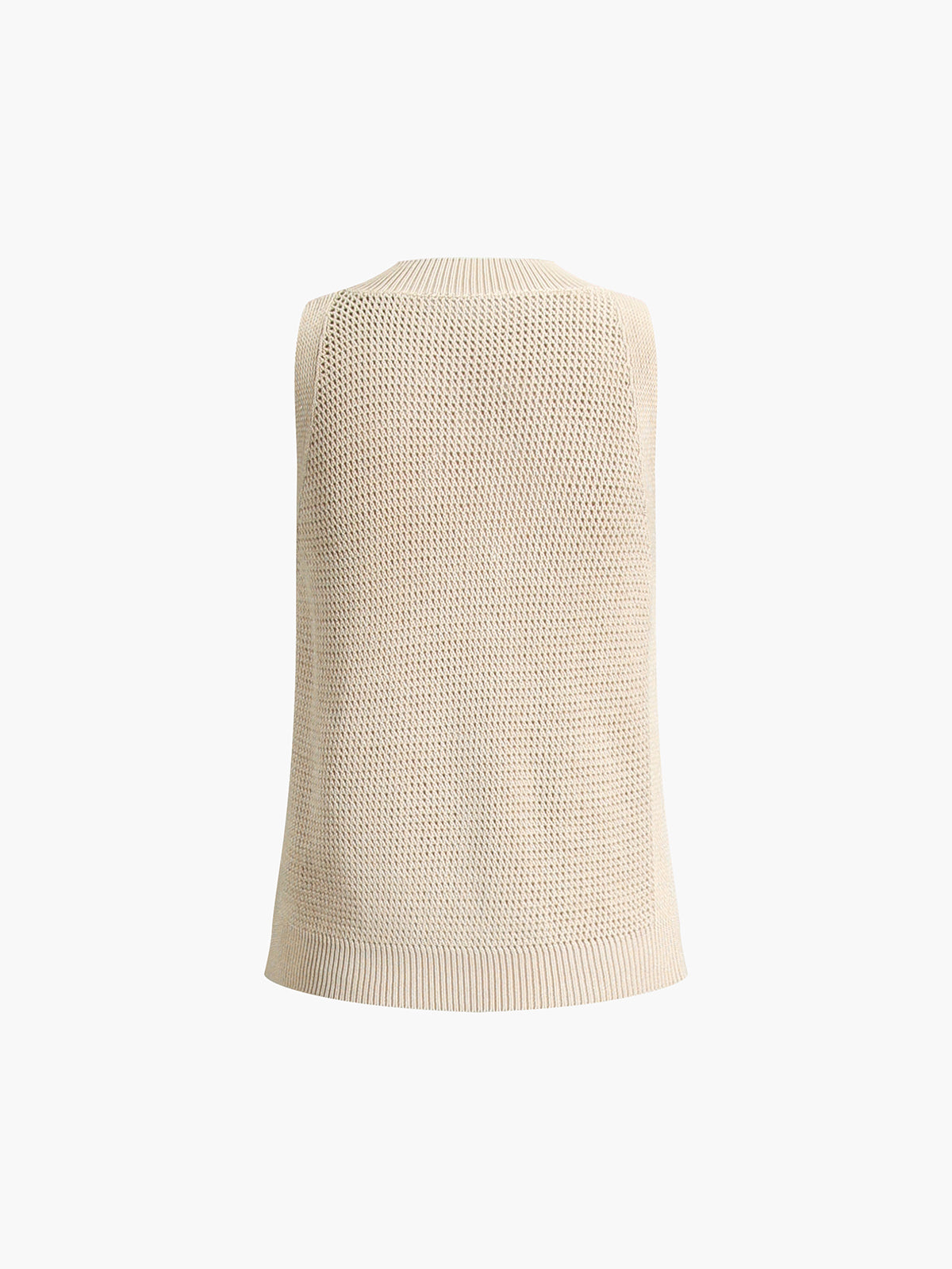 Knit Hollow Solid Tanktop