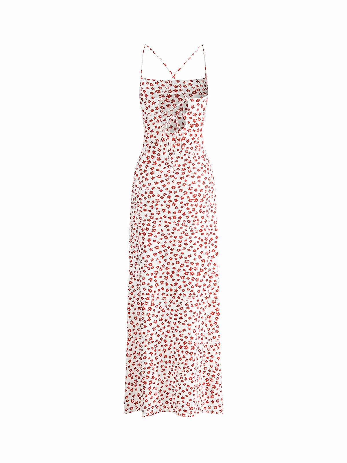 Strappy Bloemenprint Crisscross Vloeiende Lange Zomerjurk