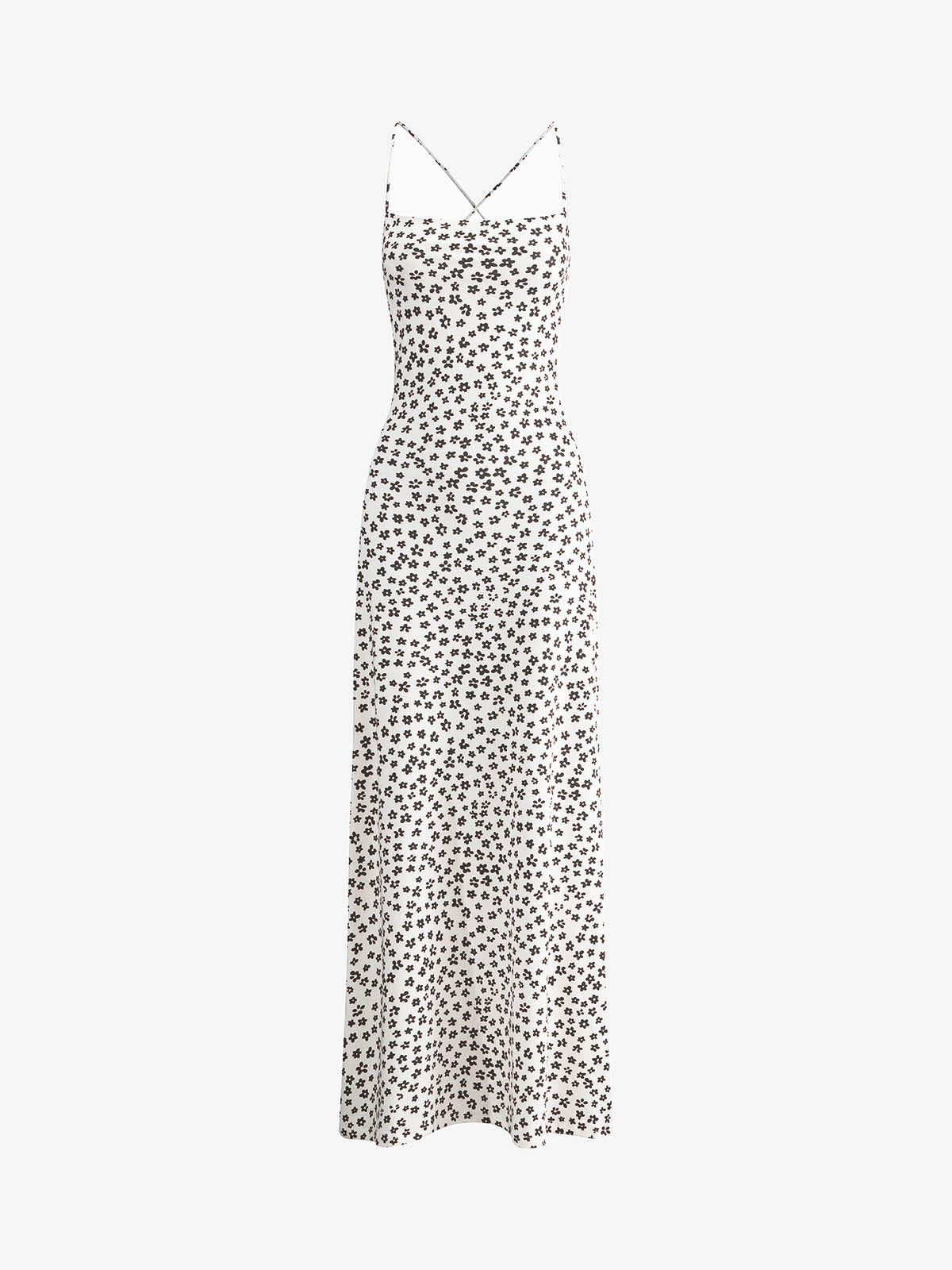 Strappy Bloemenprint Crisscross Vloeiende Lange Zomerjurk