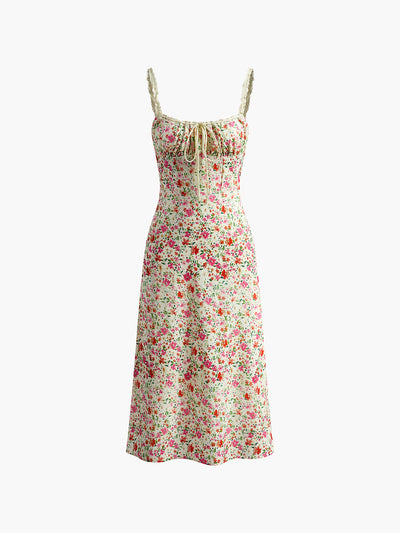 Bloemenprint Trim Cami Midi Jurk