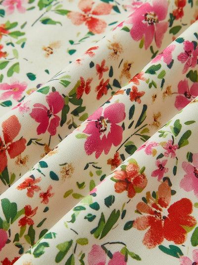 Bloemenprint Trim Cami Midi Jurk
