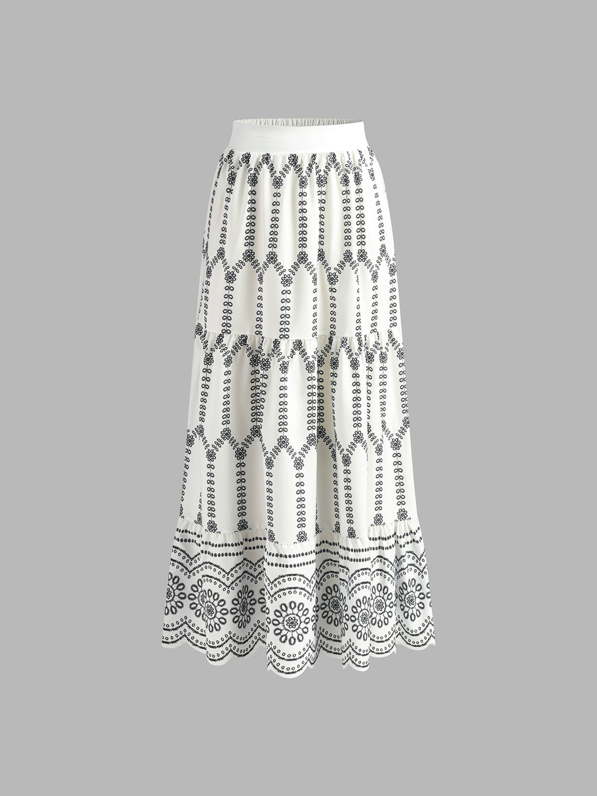 Geprinte Mouwloze Rok Set met Strik