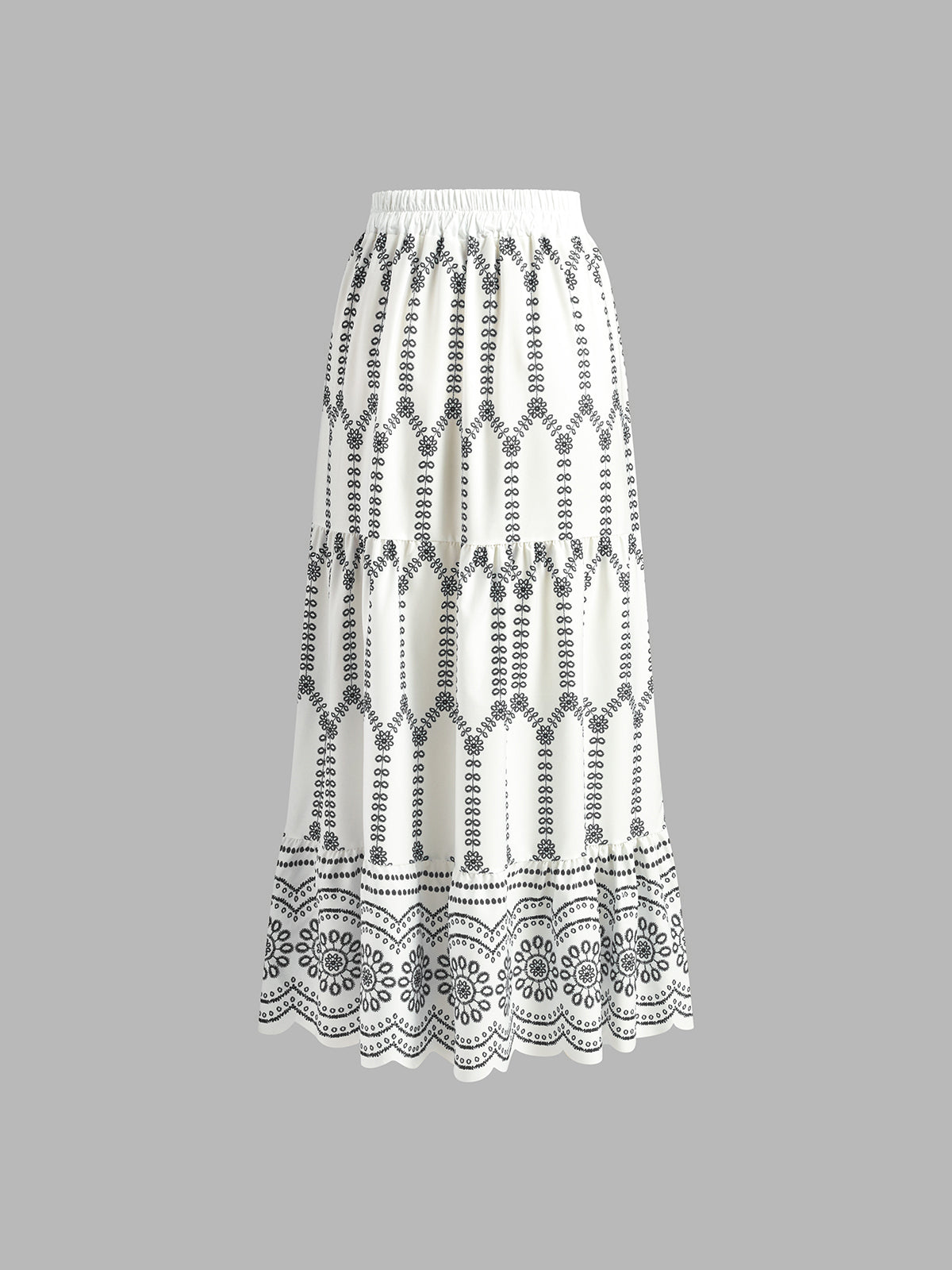 Geprinte Mouwloze Rok Set met Strik
