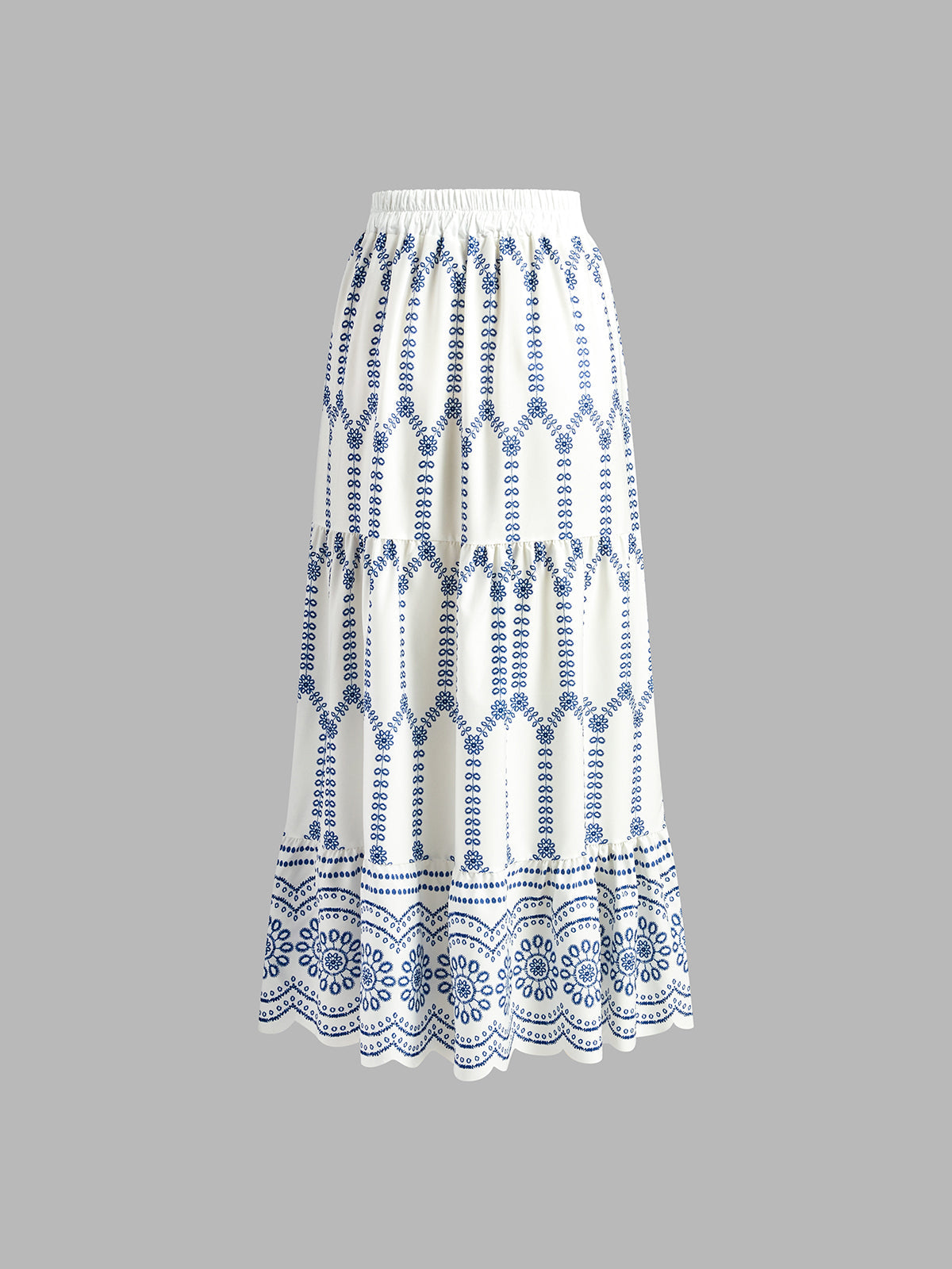 Geprinte Mouwloze Rok Set met Strik