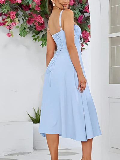 2025 Gerimpelde Bust Split Thigh Cami Zomerjurk