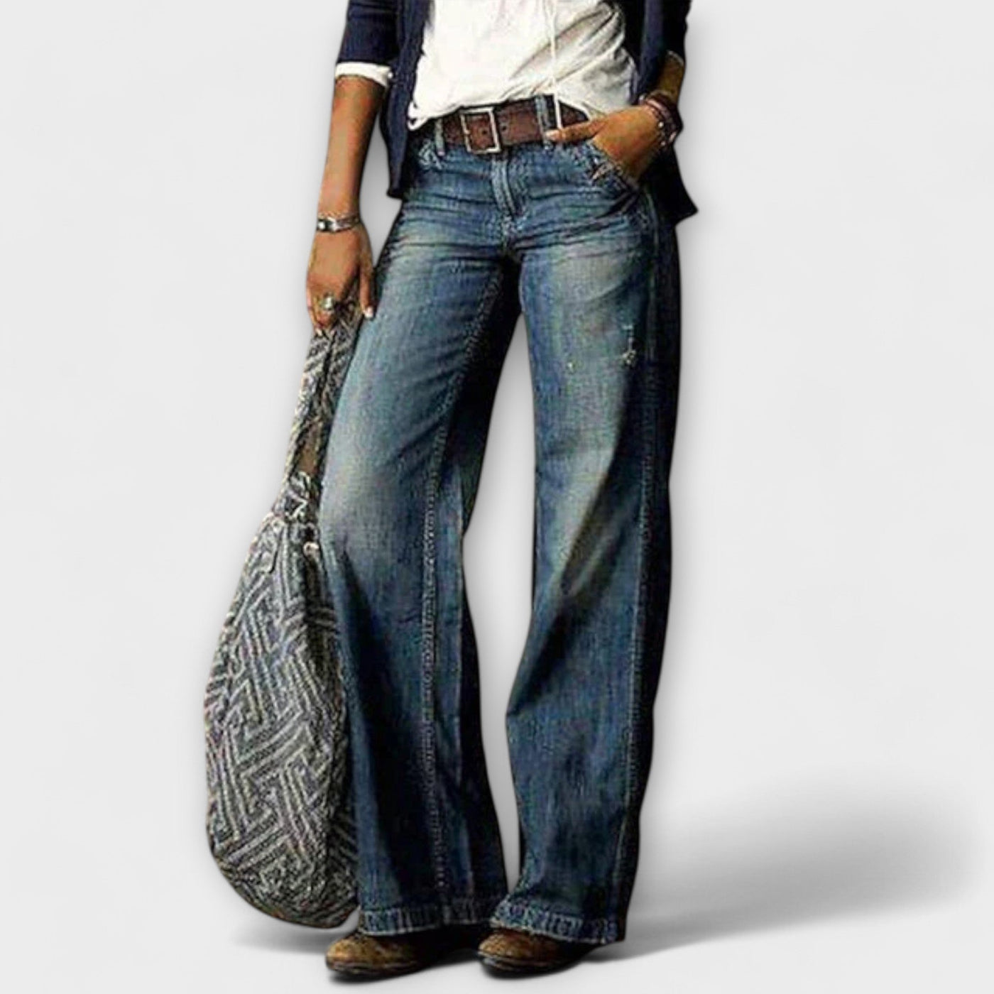 Cess - Denimbroek met wijde pijpen