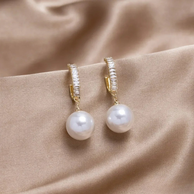 Elegante Oorbellen met Parel en Zirkonia