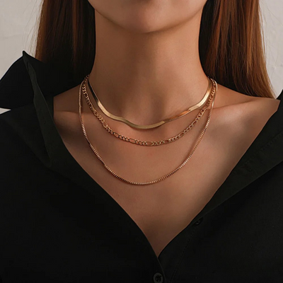 Vintage Gouden 3-delige Laagketting