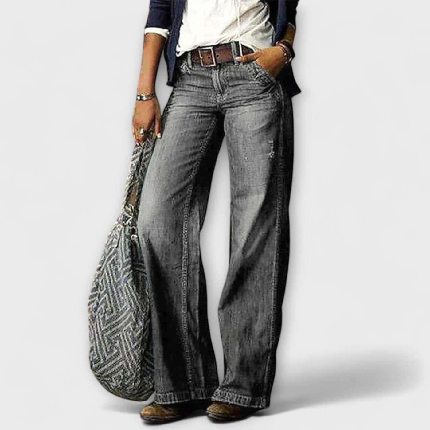 Cess - Denimbroek met wijde pijpen