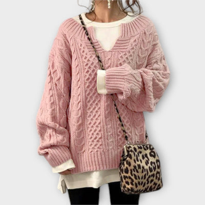 Oversized Trui met Kabelpatroon