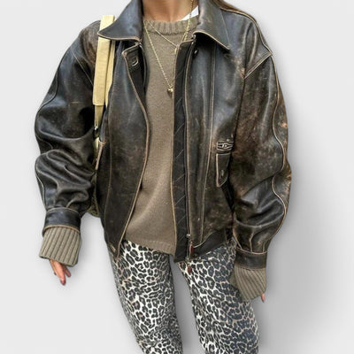 Chandra - Vintage Jeans met Luipaardprint