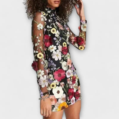 Dolores - Jurk met 3D-bloemenpatroon