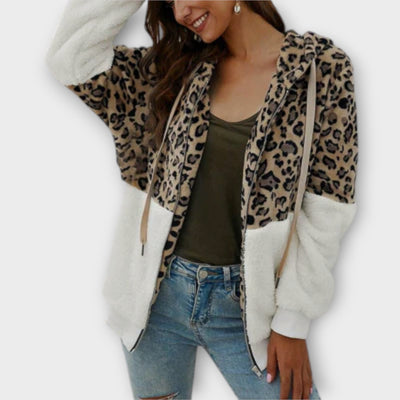 Lea - Fleece hoodie met luipaarddesign