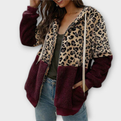 Lea - Fleece hoodie met luipaarddesign