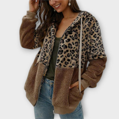 Lea - Fleece hoodie met luipaarddesign