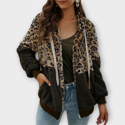 Lea - Fleece hoodie met luipaarddesign