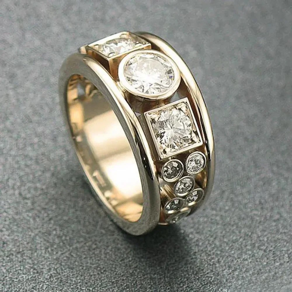 Antiek-Stijl Gouden Zirkonia Ring