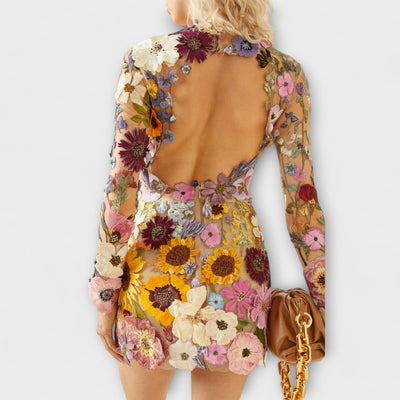 Dolores - Jurk met 3D-bloemenpatroon