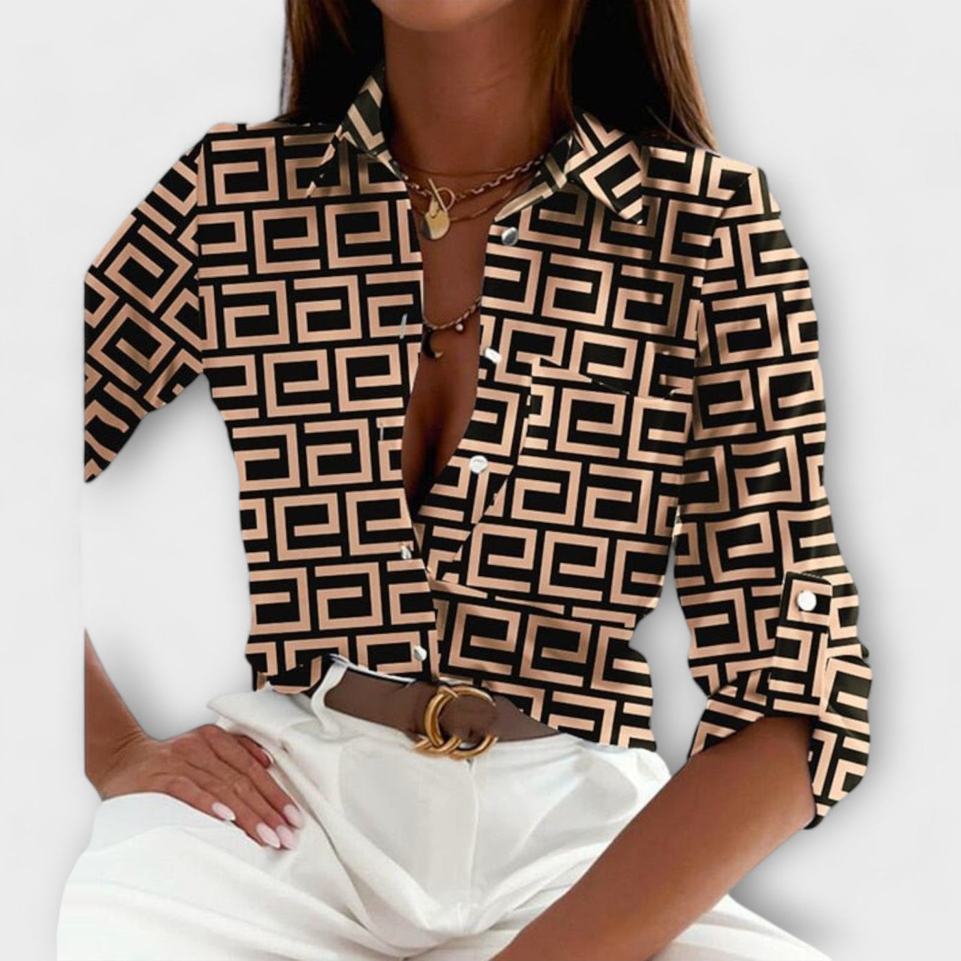 Blouse met klassieke kraag