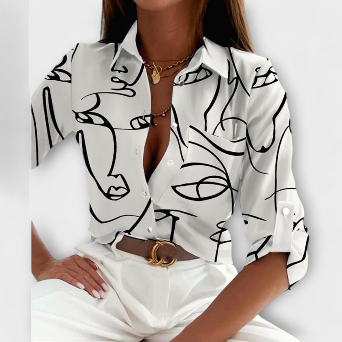Blouse met klassieke kraag