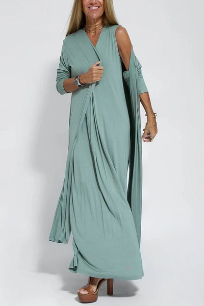 Serena | Lange Mouwen Jurk met Cardigan